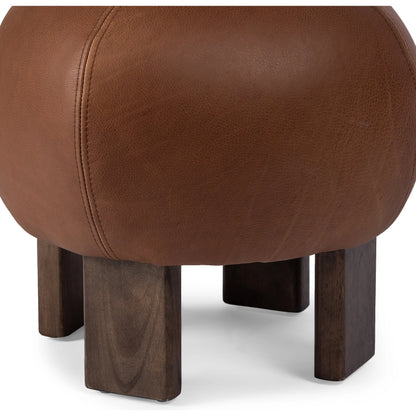 Alma Ottoman by Four Hands in somerton ash and vintage parawood. Made from 95% polyester, 5% acrylic, solid parawood, 100% polyester in a transitional style.