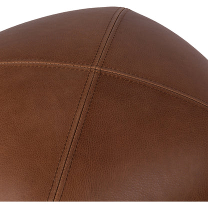 Alma Ottoman by Four Hands in somerton ash and vintage parawood. Made from 95% polyester, 5% acrylic, solid parawood, 100% polyester in a transitional style.