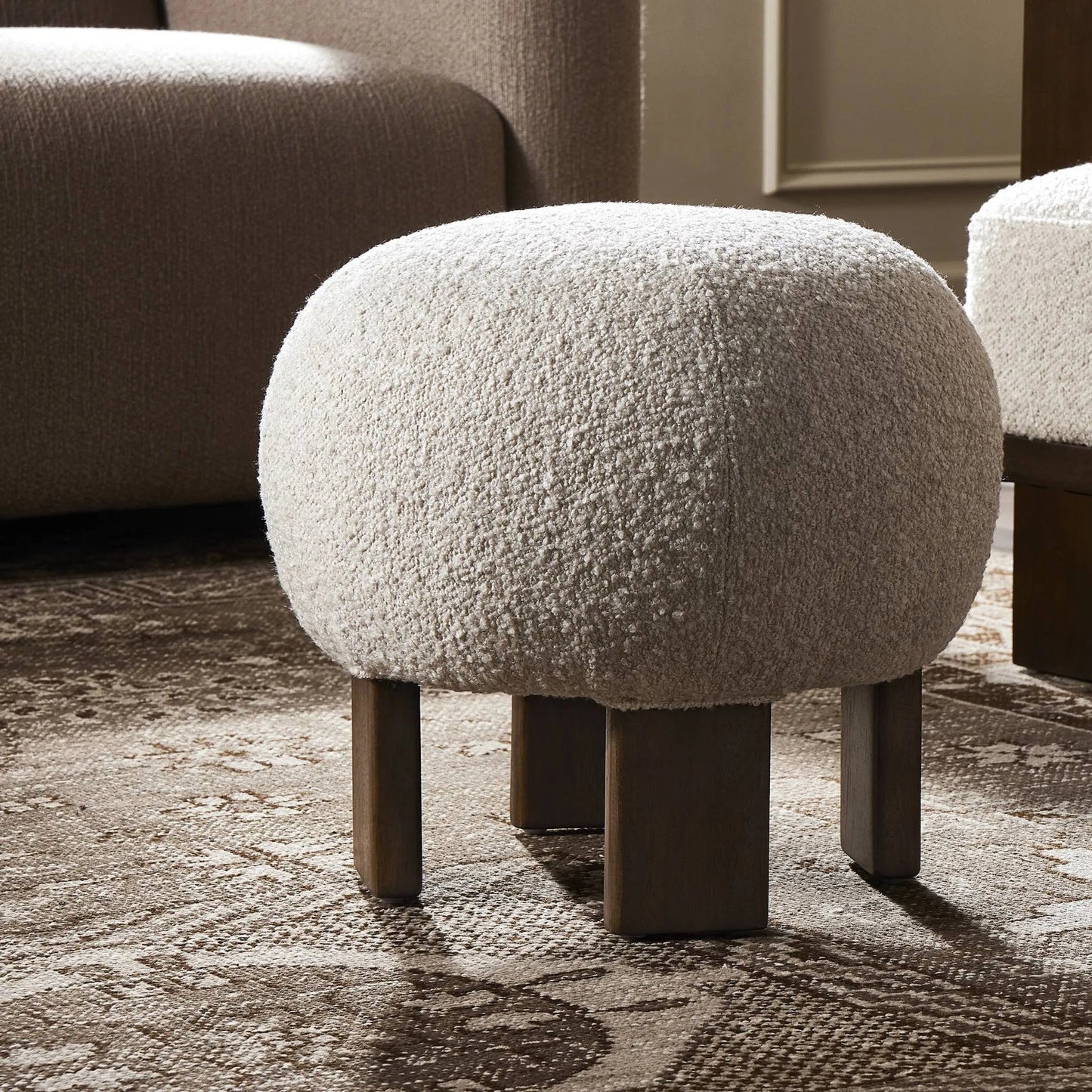 016 SI-2090693 | Lifestyle | Alma Ottoman by Four Hands in vintage parawood. Made from unique in a transitional style.