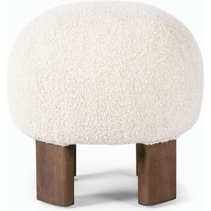 Alma Ottoman by Four Hands in somerton ash and vintage parawood. Made from 95% polyester, 5% acrylic, solid parawood, 100% polyester in a transitional style.