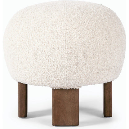 Alma Ottoman by Four Hands in somerton ash and vintage parawood. Made from 95% polyester, 5% acrylic, solid parawood, 100% polyester in a transitional style.