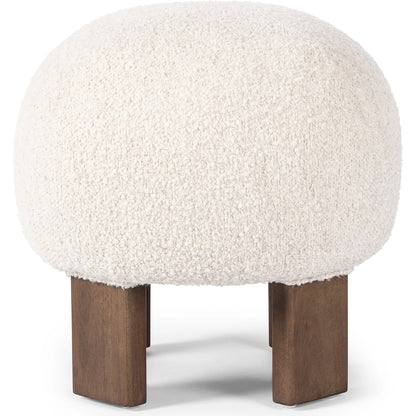 Alma Ottoman by Four Hands in somerton ash and vintage parawood. Made from 95% polyester, 5% acrylic, solid parawood, 100% polyester in a transitional style.