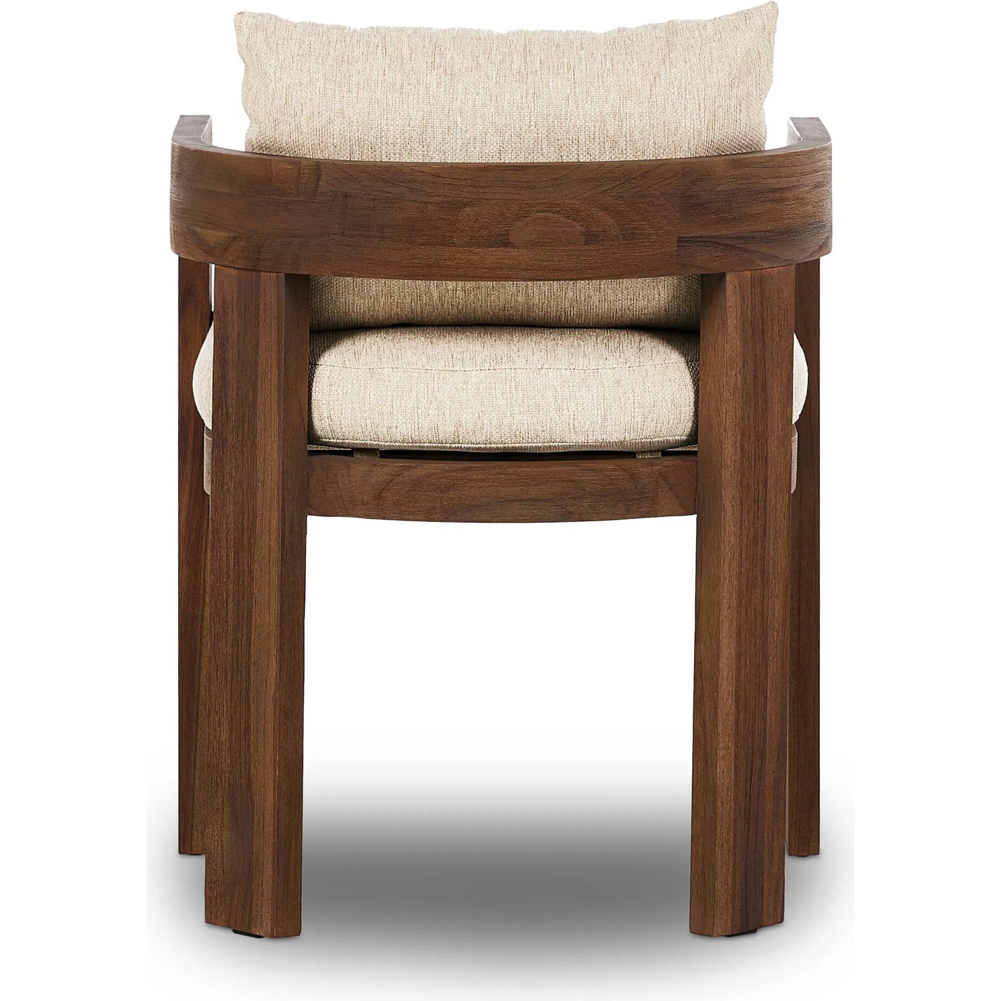 Jackson Outdoor Dining Chair by Four Hands. Made from 100% olefin, solid fsc®-certified teak, 90% polyester fiber, 10% polyester fiber batting in a modern style.