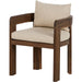 Jackson Outdoor Dining Chair by Four Hands. Made from 100% olefin, solid fsc®-certified teak, 90% polyester fiber, 10% polyester fiber batting in a modern style.