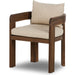 Jackson Outdoor Dining Chair by Four Hands. Made from 100% olefin, solid fsc®-certified teak, 90% polyester fiber, 10% polyester fiber batting in a modern style.