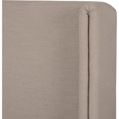 Octavia Bed by Four Hands in alcala taupe, almond. Made from 70% polyester, 20% viscose (rayon), 10% flax/linen, solid parawood in a transitional style.