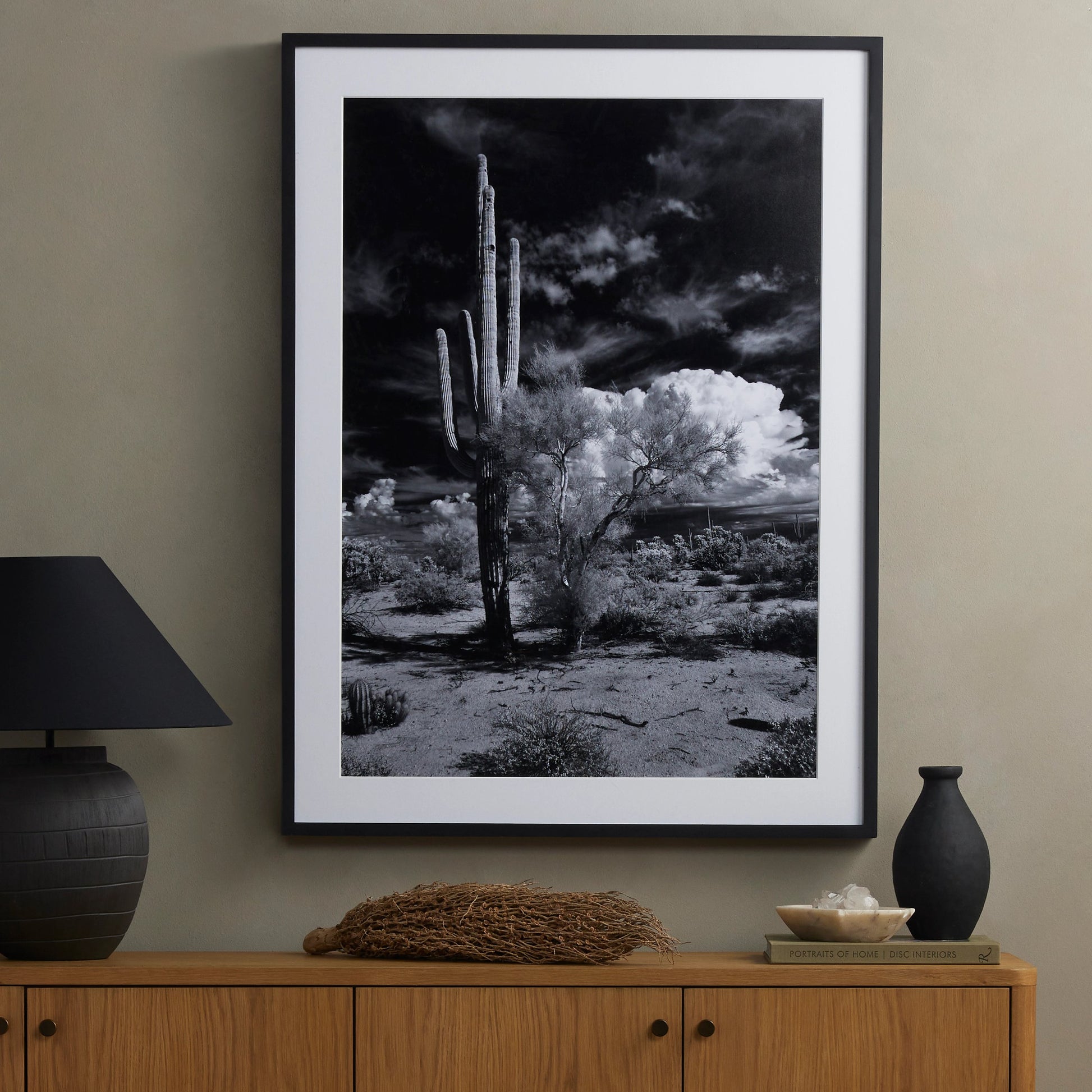Sonoran Desert by Getty Images by Four Hands in black maple. Made from black 2.5 maple, photo paper in a modern style.