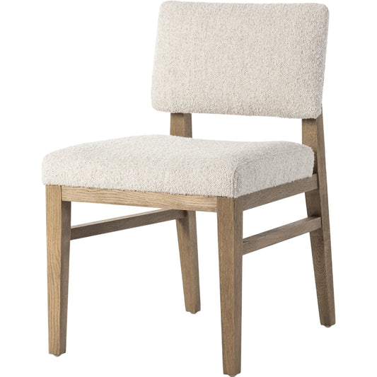 Carlo Dining Chair by Four Hands in somerton ash, toasted oak. Made from 95% polyester, 5% acrylic, solid oak, oak veneer in a unique style.