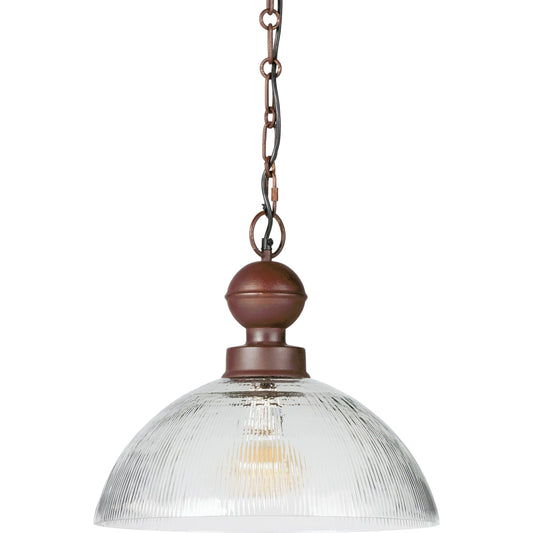 Bradford Pendant by Four Hands in faceted clear glass, rustic iron. Made from glass, iron in a modern style.