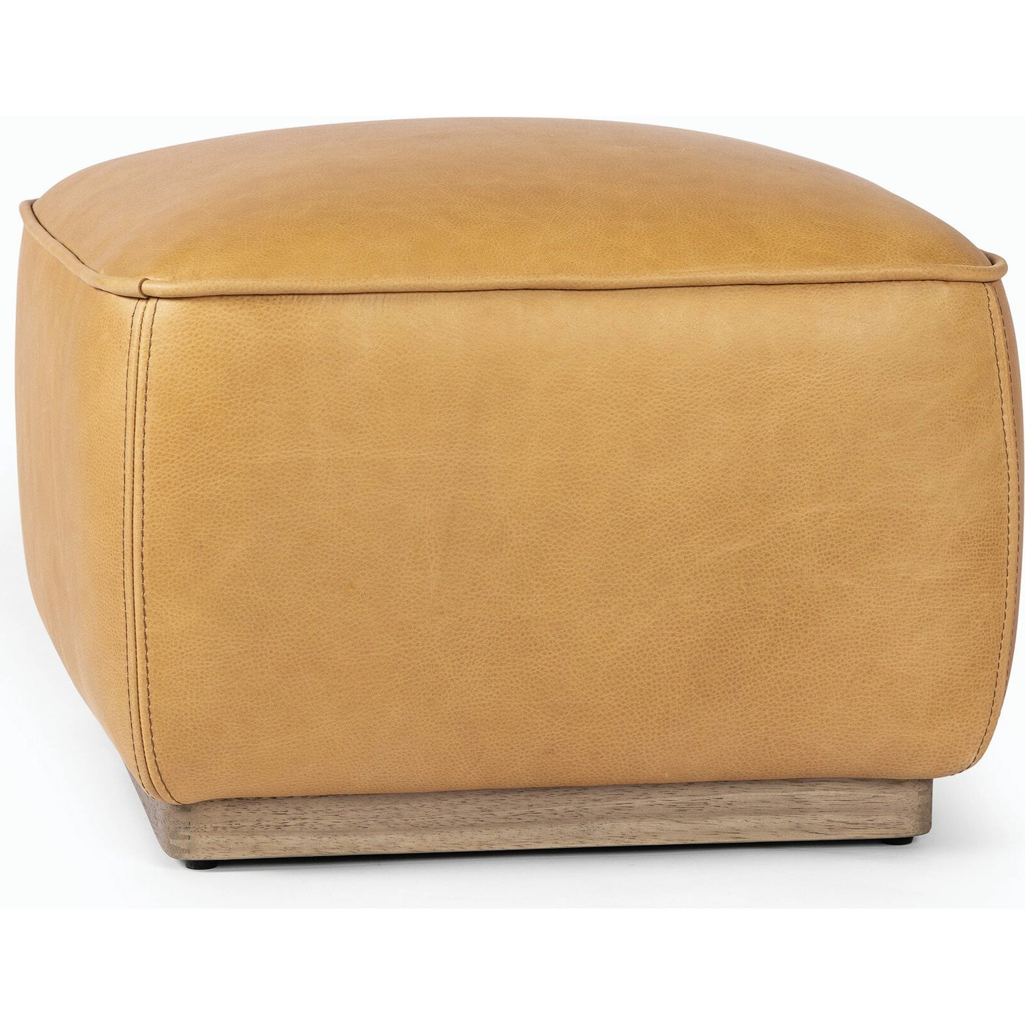 007 SI-2158481 | Additional Silo | Sinclair Square Ottoman-21" by Four Hands in palermo butterscotch, distressed natural. Made from top grain leather, solid parawood, 100% polyester in a modern style.