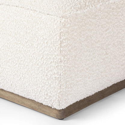 Sinclair Square Ottoman-21" by Four Hands in palermo butterscotch, distressed natural. Made from top grain leather, solid parawood, 100% polyester in a modern style.