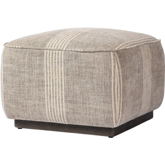 Sinclair Pattern Square Ottoman-21" by Four Hands in manchester flint, sienna brown. Made from 100% flax/linen, solid parawood in a unique style.