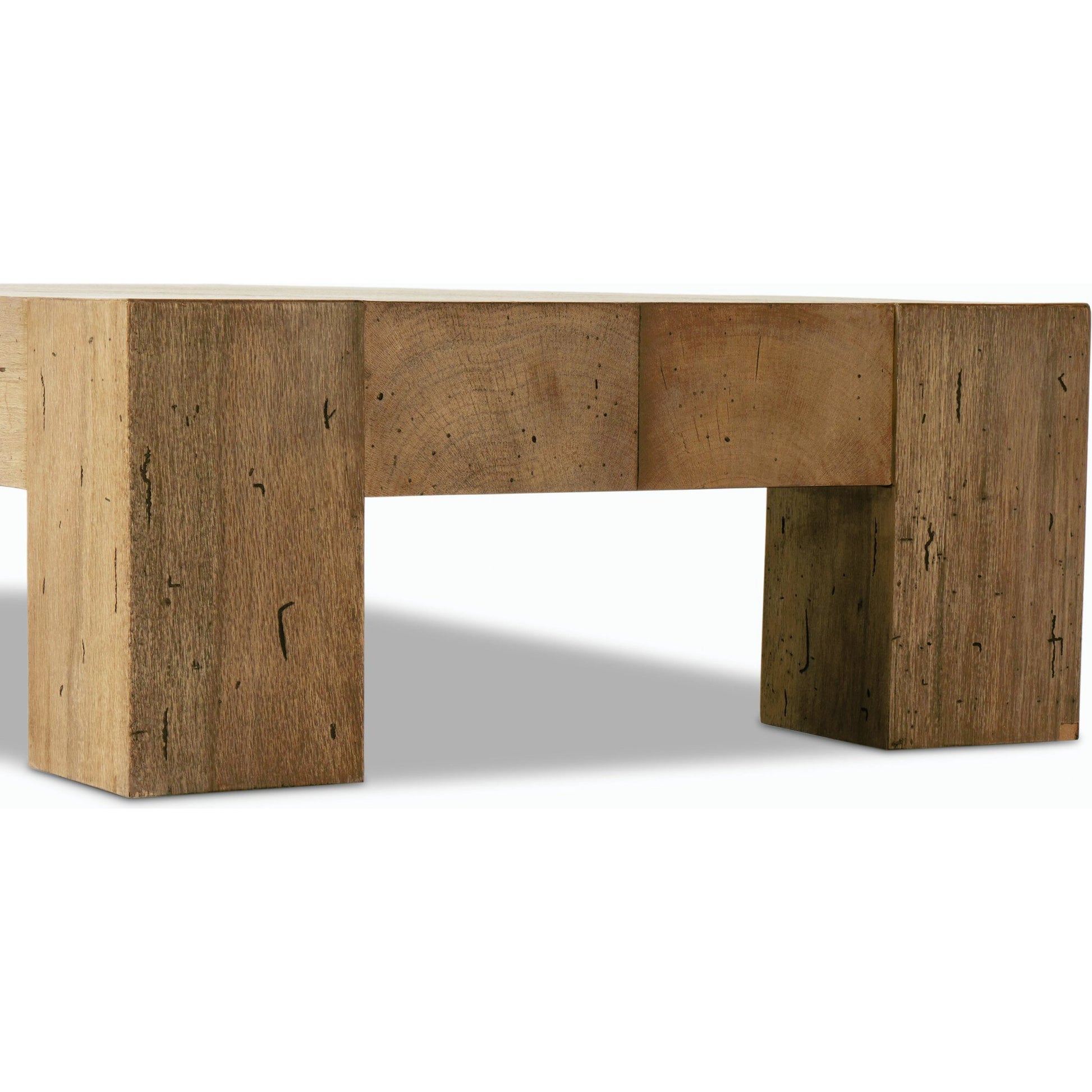 Abaso Rectangular Coffee Table by Four Hands. Made from thick oak veneer, engineered hardwood in a modern style.