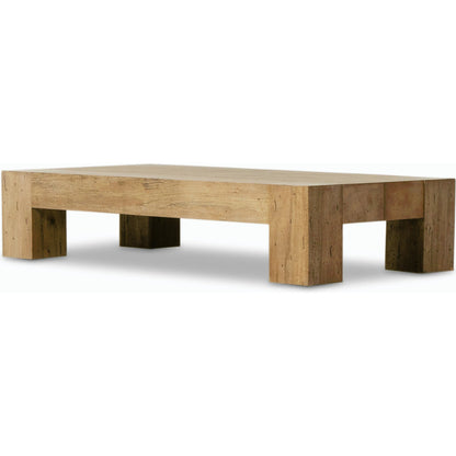 Abaso Rectangular Coffee Table by Four Hands. Made from thick oak veneer, engineered hardwood in a modern style.