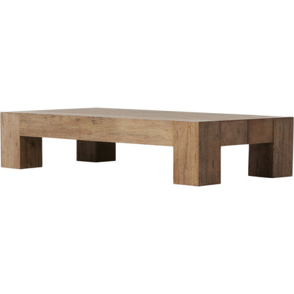 Abaso Rectangular Coffee Table by Four Hands. Made from thick oak veneer, engineered hardwood in a modern style.