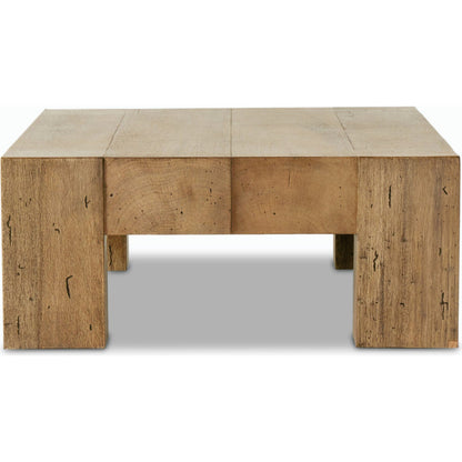 Abaso Rectangular Coffee Table by Four Hands. Made from thick oak veneer, engineered hardwood in a modern style.