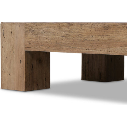Abaso Rectangular Coffee Table by Four Hands. Made from thick oak veneer, engineered hardwood in a modern style.