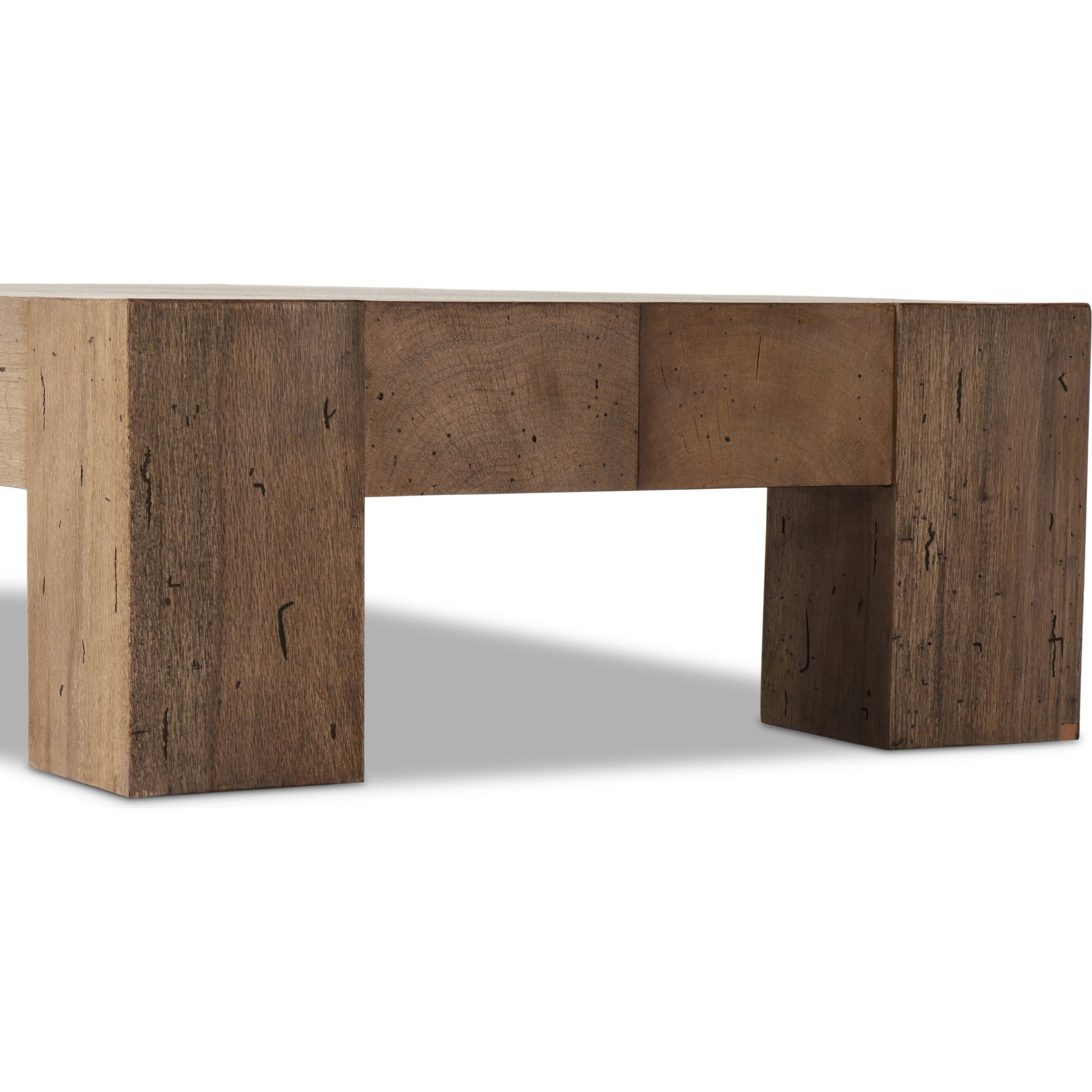Abaso Rectangular Coffee Table by Four Hands. Made from thick oak veneer, engineered hardwood in a modern style.
