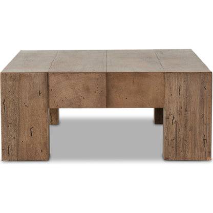 Abaso Rectangular Coffee Table by Four Hands. Made from thick oak veneer, engineered hardwood in a modern style.