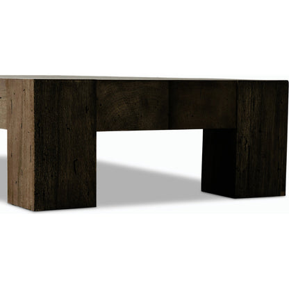 Abaso Rectangular Coffee Table by Four Hands. Made from thick oak veneer, engineered hardwood in a modern style.