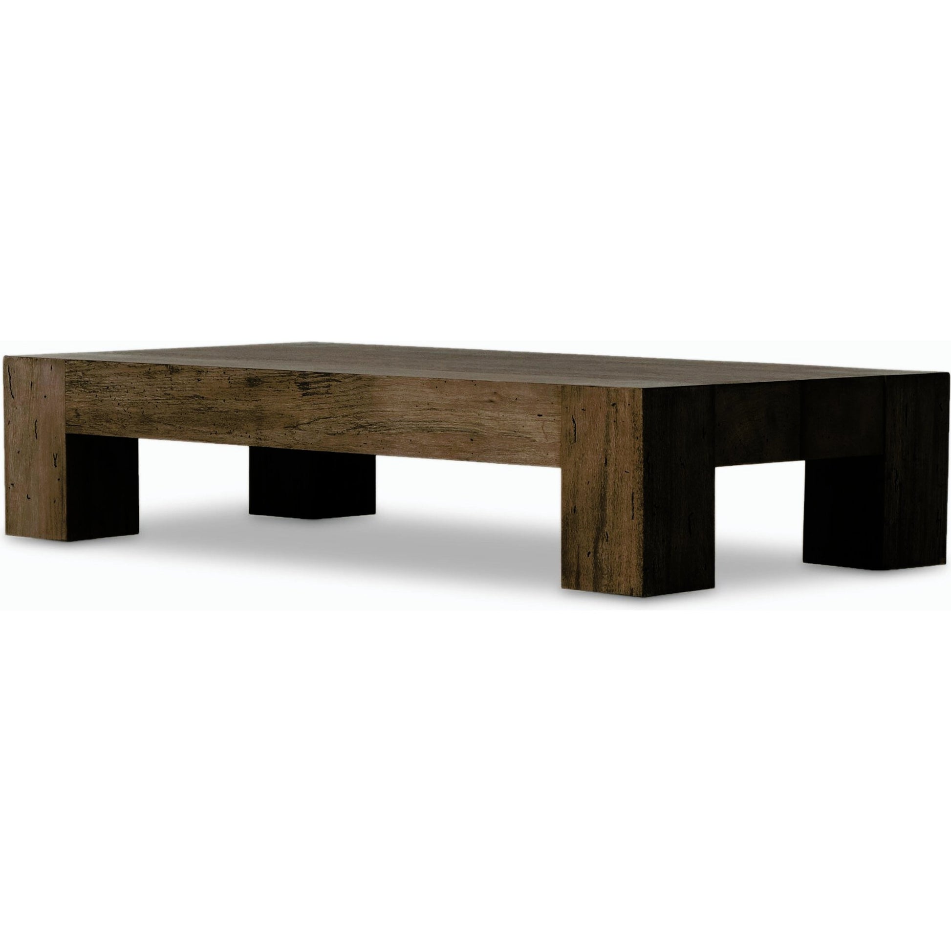 Abaso Rectangular Coffee Table by Four Hands. Made from thick oak veneer, engineered hardwood in a modern style.