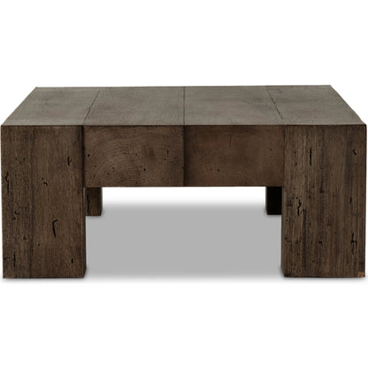 Abaso Rectangular Coffee Table by Four Hands. Made from thick oak veneer, engineered hardwood in a modern style.