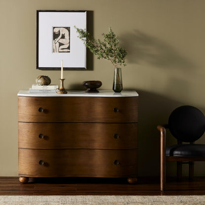 Tiago Marble Chest by Four Hands. Made from solid oak, oak veneer, solid marble in a modern style.