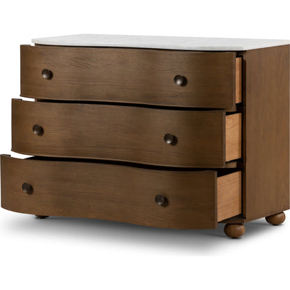 Tiago Marble Chest by Four Hands. Made from solid oak, oak veneer, solid marble in a modern style.