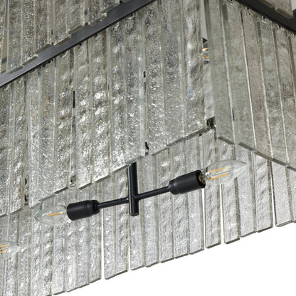 Meredith Linear Chandelier by Four Hands in antiqued iron. Made from iron, thermoplastic in a modern style.