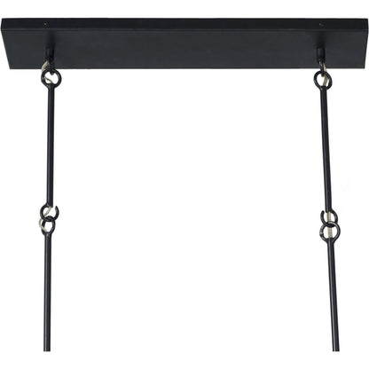 Meredith Linear Chandelier by Four Hands in antiqued iron. Made from iron, thermoplastic in a modern style.