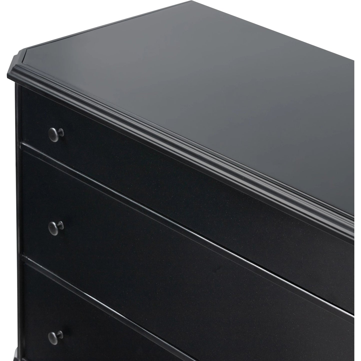 008 SI-2137445 | Closeup | Lendon 6 Drawer Dresser by Four Hands in black. Made from iron in a modern style.
