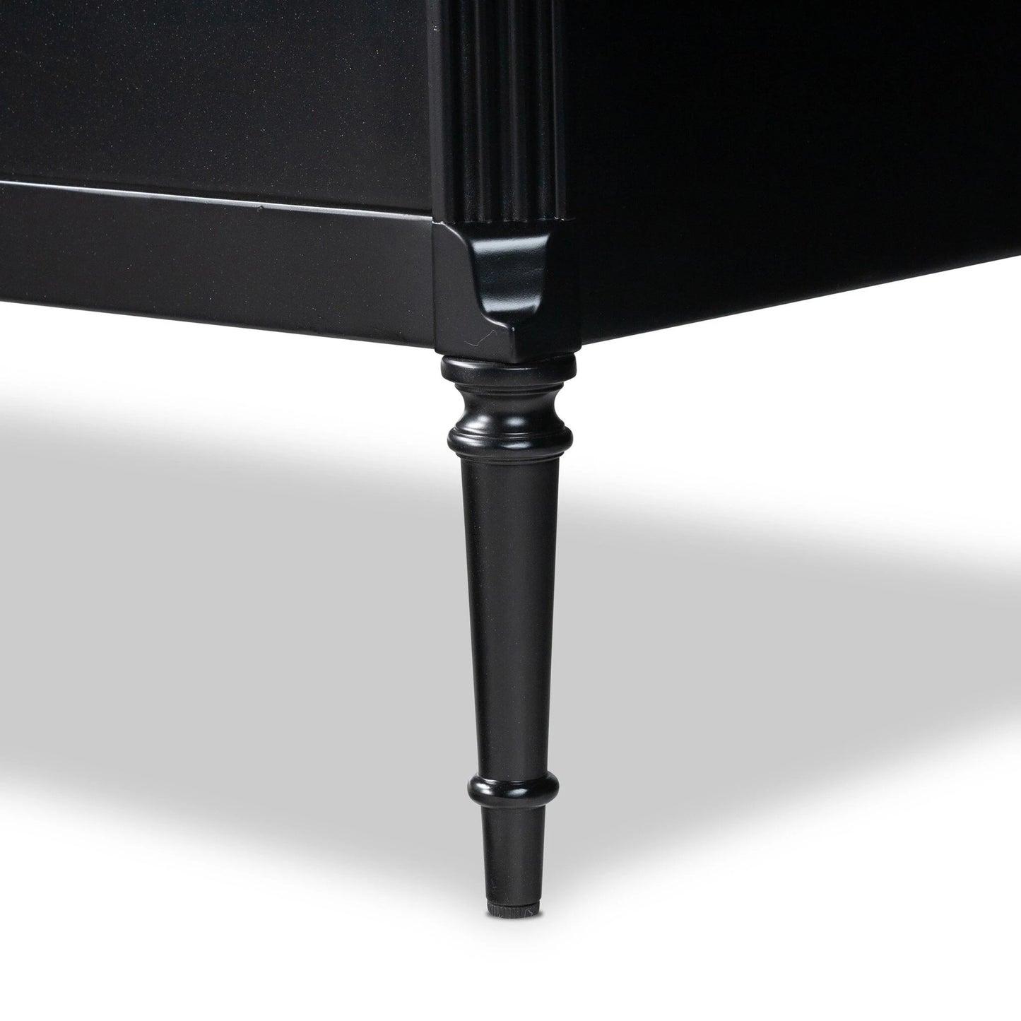 010 SI-2137445 | Closeup | Lendon 6 Drawer Dresser by Four Hands in black. Made from iron in a modern style.