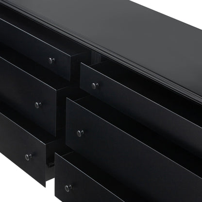 Lendon 6 Drawer Dresser by Four Hands in black. Made from iron in a modern style.