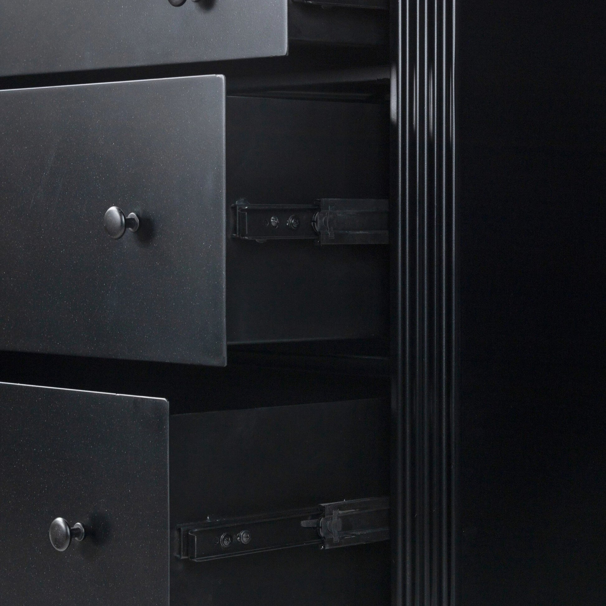 Lendon 6 Drawer Dresser by Four Hands in black. Made from iron in a modern style.