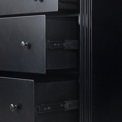 Lendon 6 Drawer Dresser by Four Hands in black. Made from iron in a modern style.