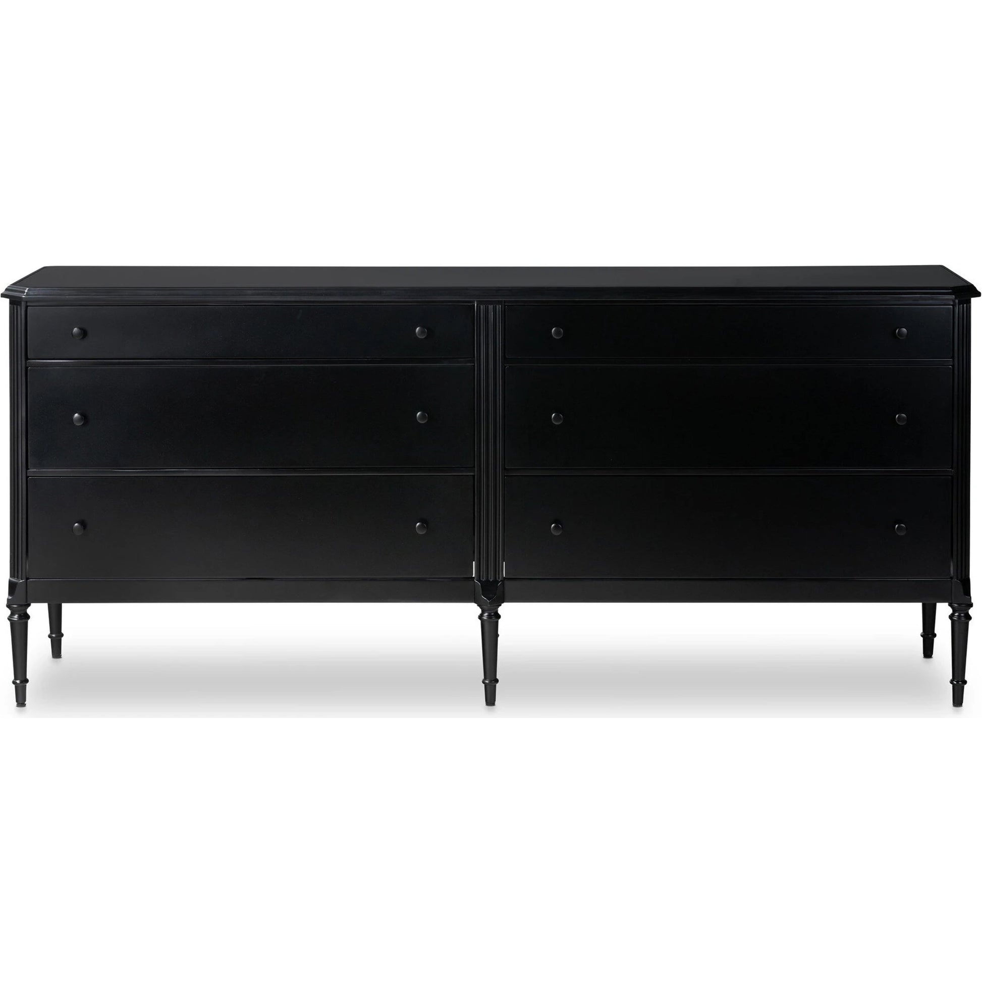 Lendon 6 Drawer Dresser by Four Hands in black. Made from iron in a modern style.