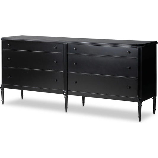 Lendon 6 Drawer Dresser by Four Hands in black. Made from iron in a modern style.