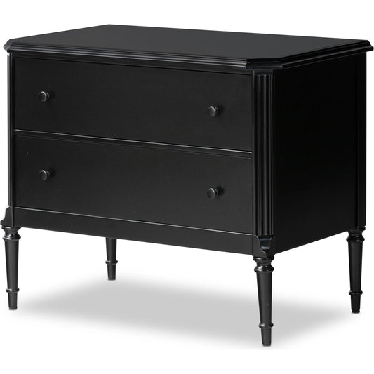 Lendon Nightstand by Four Hands in black. Made from iron in a modern style.