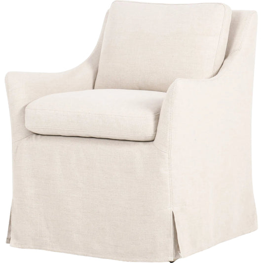 Monette Slipcover Dining Chair by Four Hands in brussels natural. Made from 100% flax/linen in a modern style.