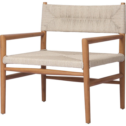 Lomas Outdoor Chair by Four Hands. Made from solid teak, 100% polyethylene in a modern style.