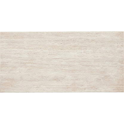 The Rectangular Coffee Table by Four Hands in travertine, bronze pebble texture. Made from solid travertine, iron in a modern style.