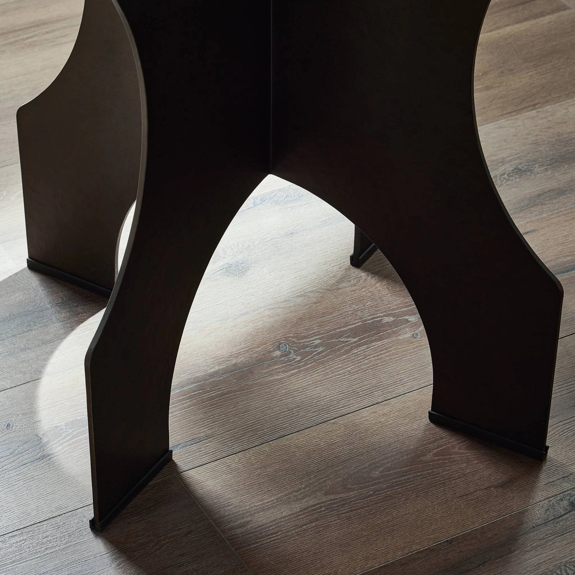 Round Side Table in Solid Iron by Four Hands in bronze hammered textured. Made from iron in a modern style.