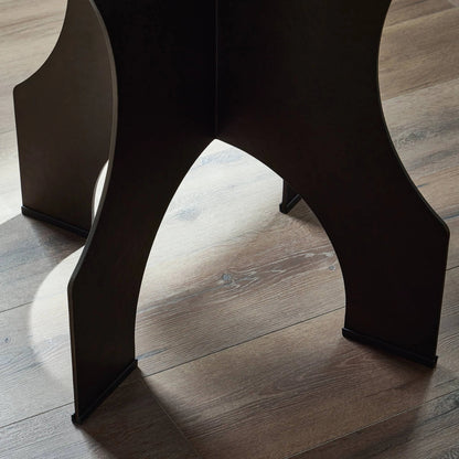 Round Side Table in Solid Iron by Four Hands in bronze hammered textured. Made from iron in a modern style.