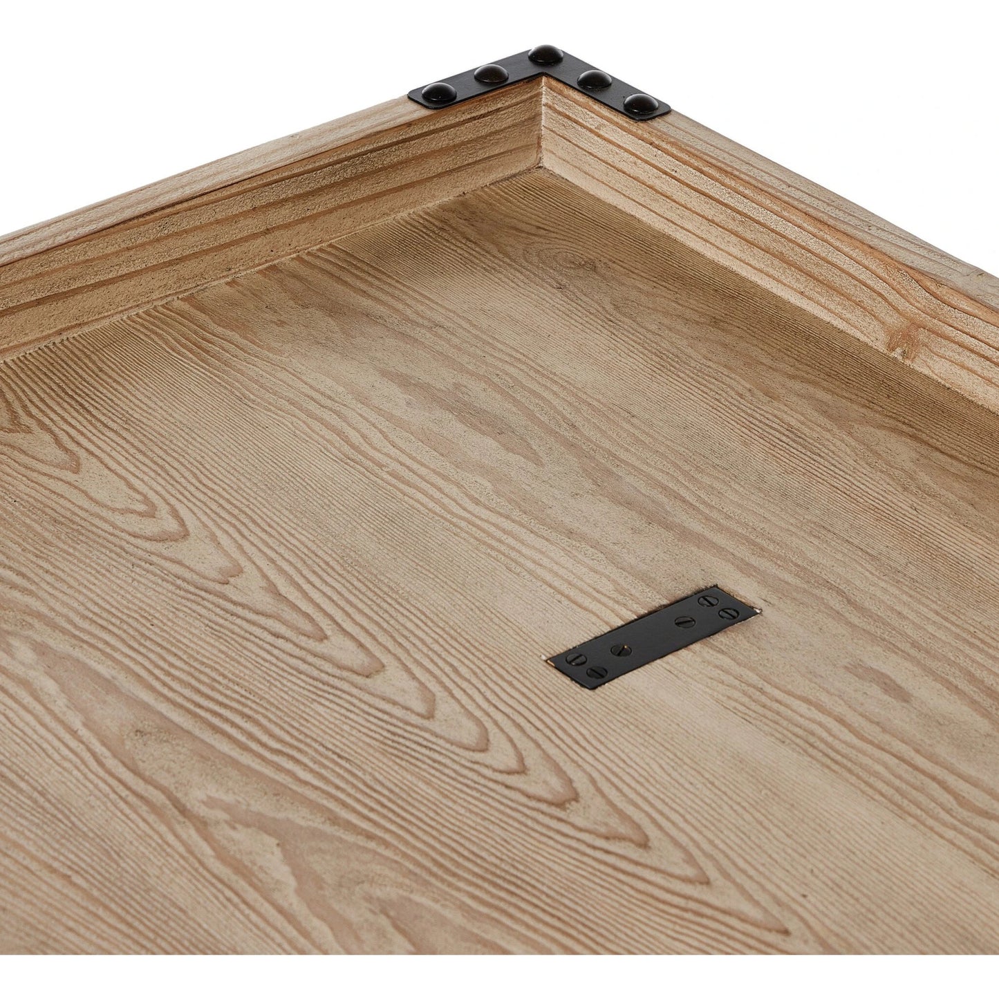 011 SI-2137639 | Closeup | The Don't Try to Explain It Table by Four Hands in natural pine, aged bronze. Made from thick pine veneer, solid pine, zinc alloy in a modern style.