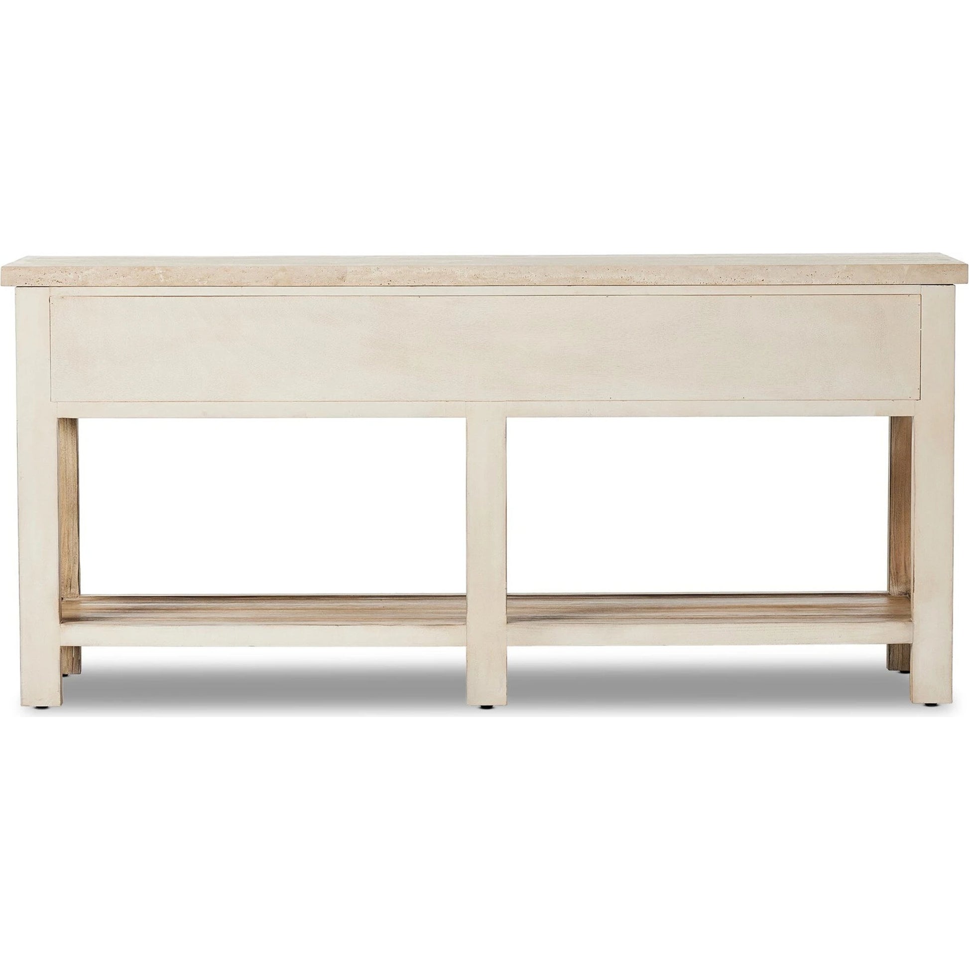 The Lazy Monsieur Partouche Table by Four Hands in distressed brown. Made from pine veneer, solid pine in a modern style.