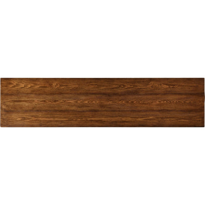 The Lazy Monsieur Partouche Table by Four Hands in distressed brown. Made from pine veneer, solid pine in a modern style.