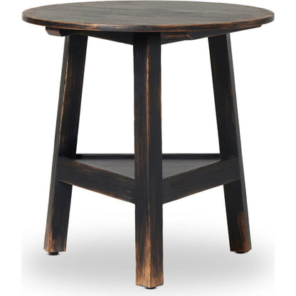 Kickapoo River Cricket Table by Four Hands in distressed black. Made from solid pine, pine veneer in a modern style.