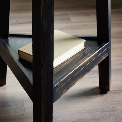 Kickapoo River Cricket Table by Four Hands in distressed black. Made from solid pine, pine veneer in a modern style.