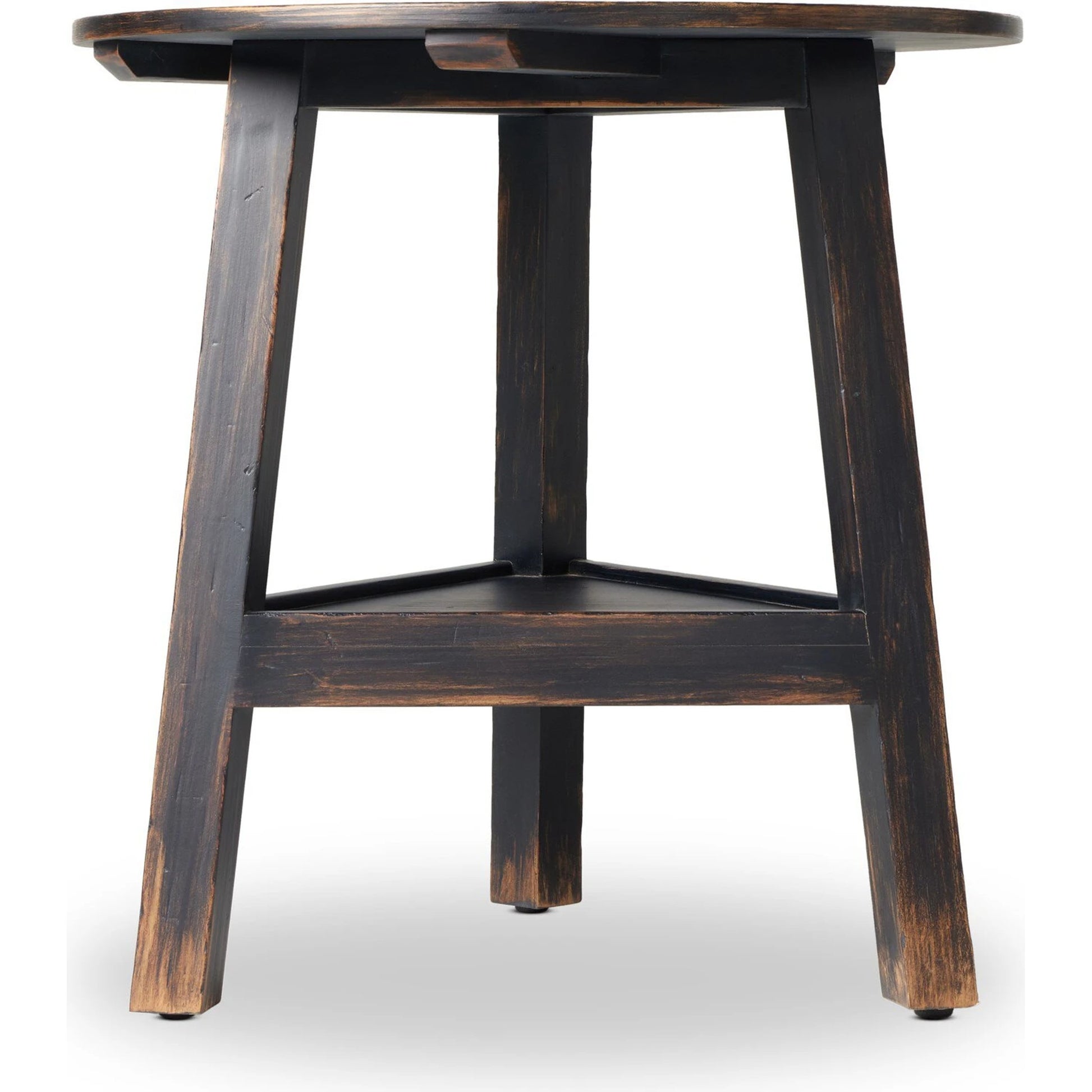 Kickapoo River Cricket Table by Four Hands in distressed black. Made from solid pine, pine veneer in a modern style.