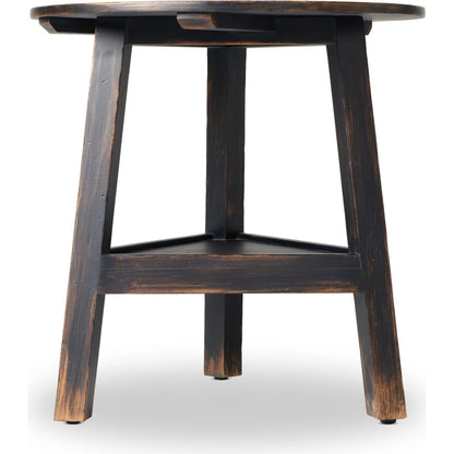 Kickapoo River Cricket Table by Four Hands in distressed black. Made from solid pine, pine veneer in a modern style.